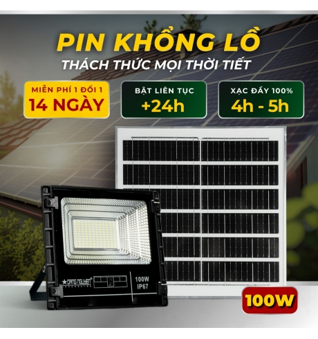 Đèn pha năng lượng Đặng Nguyễn 100W NEW 