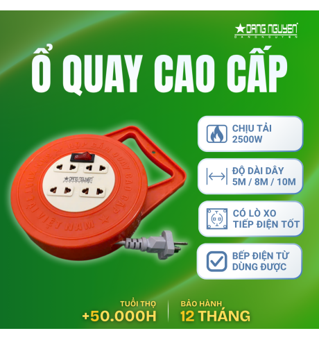 Ổ Cắm Điện 4 Lỗ 1 Công Tắc - Ổ Quay