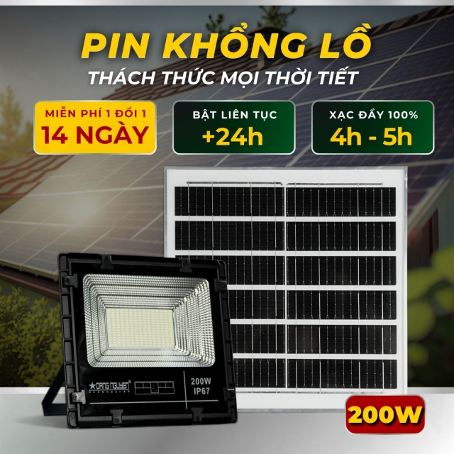 Đèn pha năng lượng Đặng Nguyễn 200W NEW