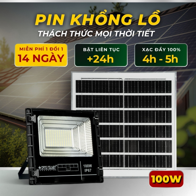 Đèn pha năng lượng Đặng Nguyễn 100W NEW 