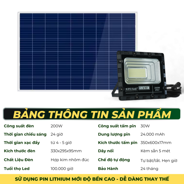 Đèn Pha Năng Lượng Đặng Nguyễn Cao Cấp | DS3200