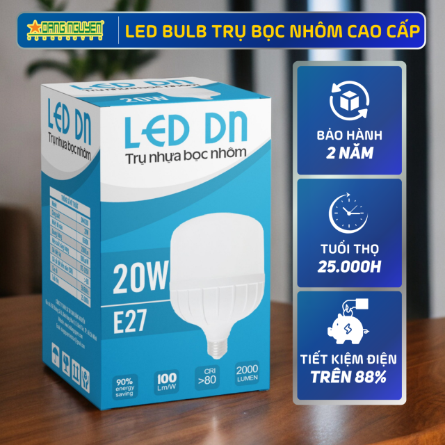 Đèn Led Trụ Nhựa Bọc Nhôm (Hộp Xanh Dương) | DN420D