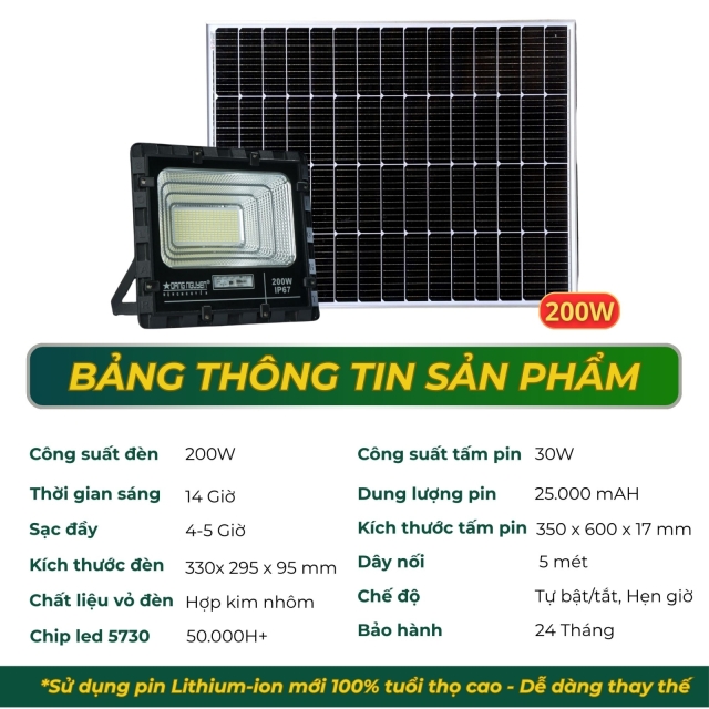 Đèn Pha Năng Lượng Đặng Nguyễn Cao Cấp | DS3200