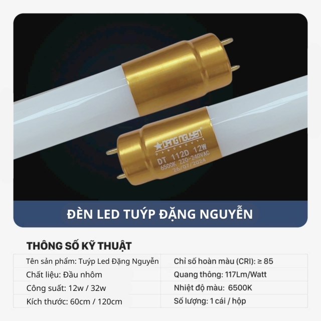 Đèn Led Tuýp Thủy Tinh T8 0,6m | DT112D