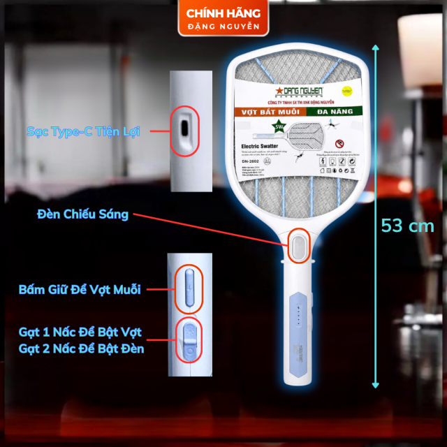VỢT MUỖI 5W ĐẶNG NGUYỄN