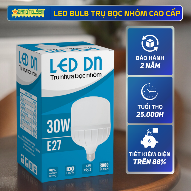 Đèn Led Trụ Nhựa Bọc Nhôm (Hộp Xanh Dương) | DN430D