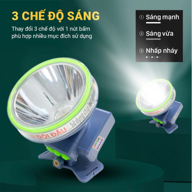 Đèn pin đội đầu 100W - Ánh sáng TRẮNG | DH100D