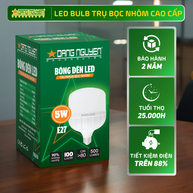 Đèn Led Trụ Nhựa Bọc Nhôm (Hộp Xanh Lá) | DN405D