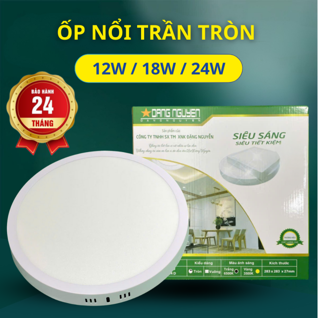 Đèn ốp nổi tròn 12w | DEN12D
