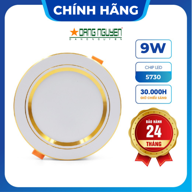 Led âm 3 chế độ 9w viền vàng | DE309C