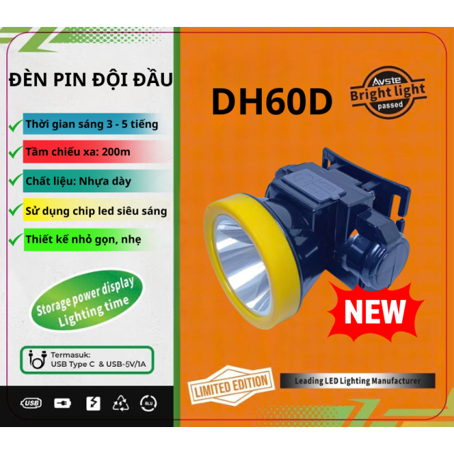 Đèn pin đội đầu 60W | DH60D
